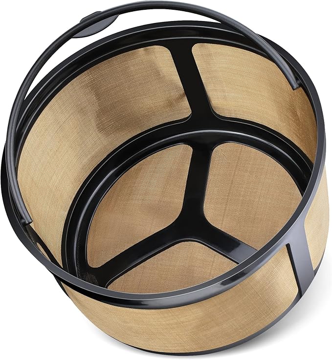 Reusable 8-12 Cup Basket Gold Mesh Coffee Filter